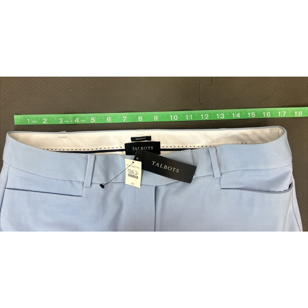 NWT Talbots Newport Trouser Pants Sz. 12 Sits at Waist Crop/Ankle Light Blue FS - Picture 3 of 9